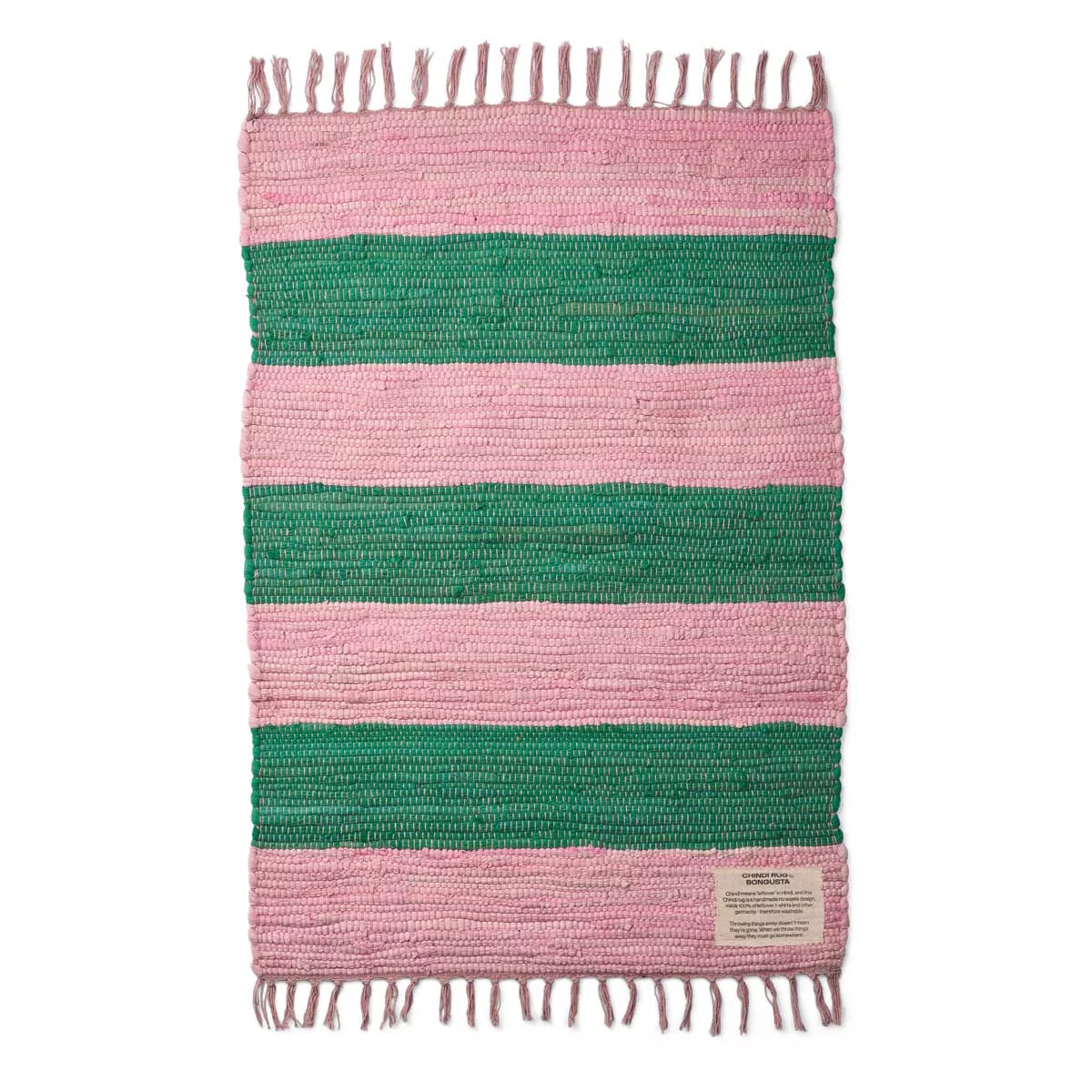 Bongusta - Chindi rug, 60x90cm pink & grass by Bongusta | stylebykul