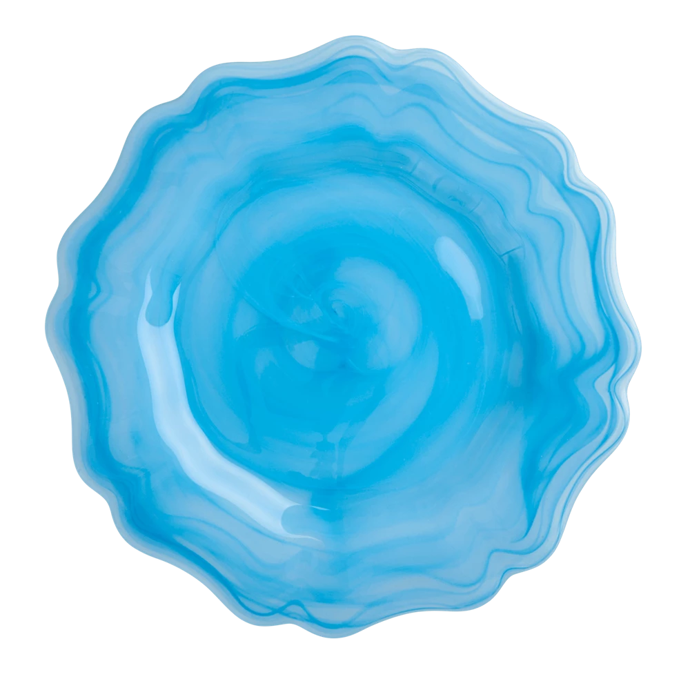 RICE - Alabaster dinner plate, blue by RICE | stylebykul